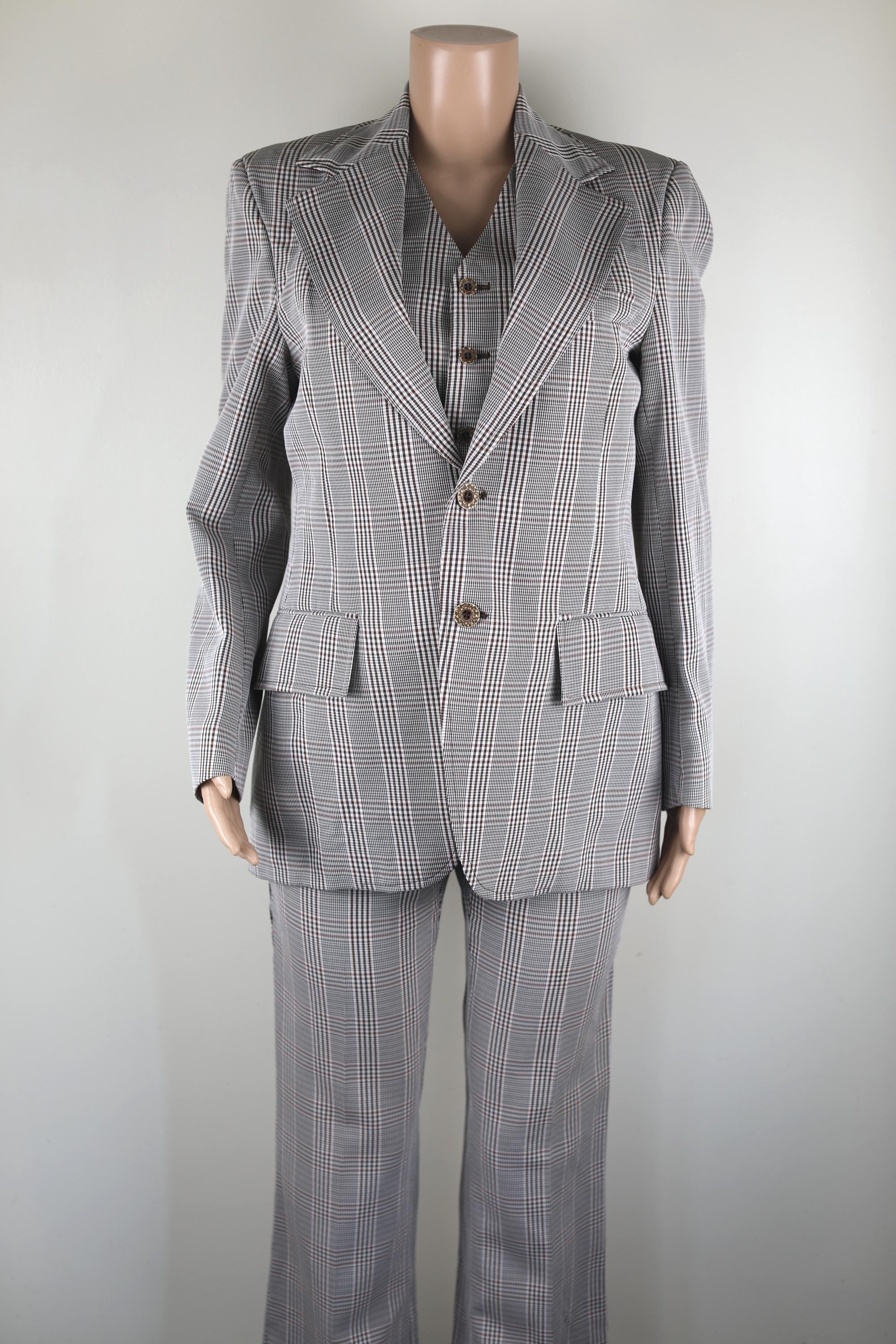 70s イタリア製 セットアップ 一点物 vintage チェック スーツ Vintage 70s Suit, Size 8 , 70s Gingham Suit, 70s Plaid Suit, 1970s
