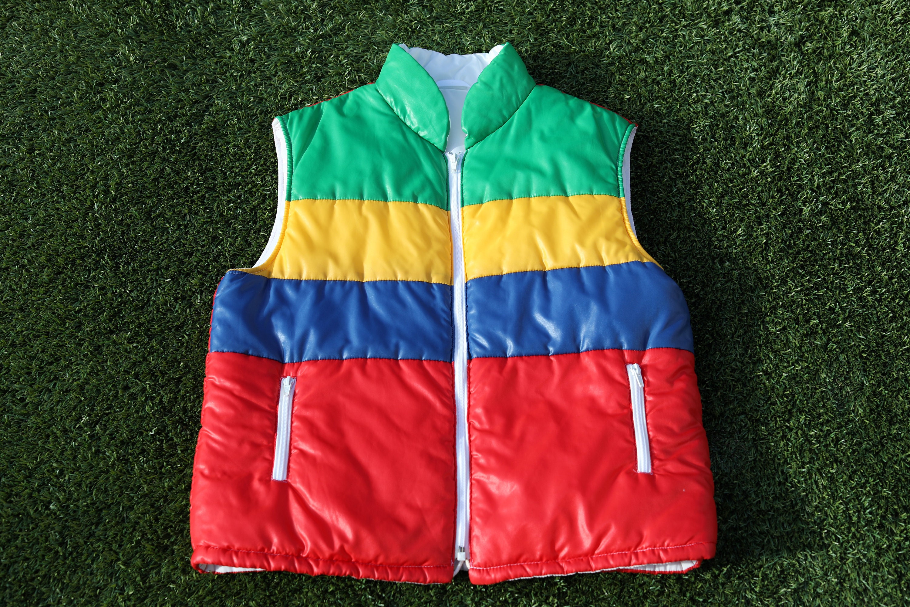 Vintage 80s Rainbow Puffer Jacket, Size 14 Australian Womens Vintage 80s Rainbow Puffer Jacket, Size 14 Australian Womens