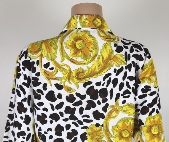 Vintage 80s Animal Print, and Floral Shirt. Size … - image 10