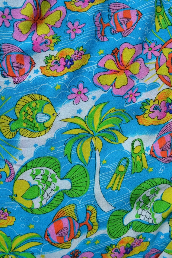 Vintage 60s Hawaiian Shirt, 60s Beach Shirt, Vinta