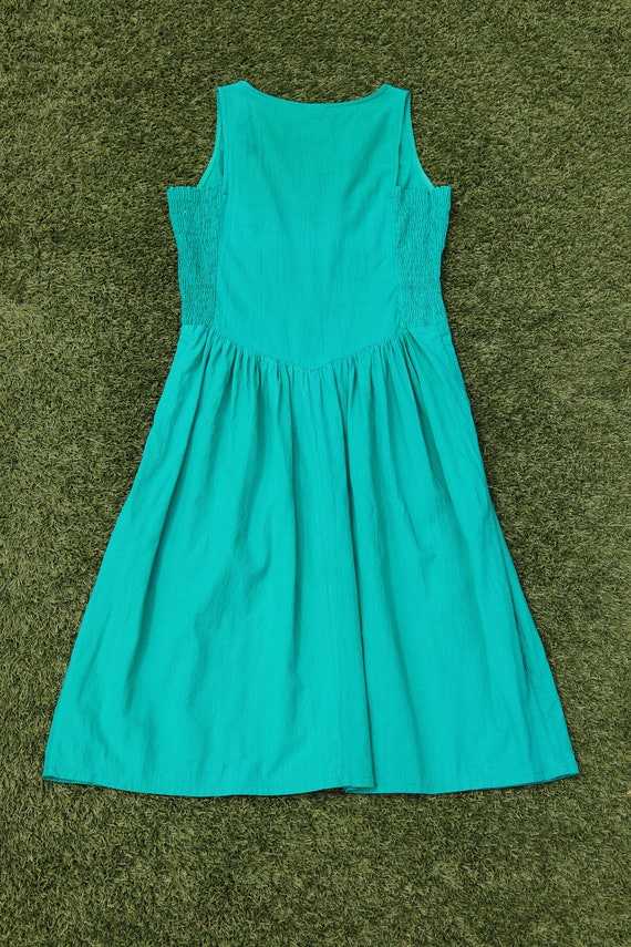 1940s Turquoise Dress, Size 8-10, 40s Sundress, 1… - image 3