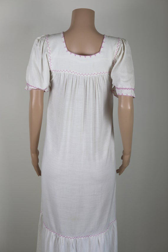 Vintage 70s Wedding Dress, Cotton Cheese Cloth We… - image 8