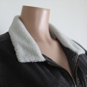 Vintage 90s Corduroy Jacket, Size Large, 90s Sherpa Jacket, 90s Corduroy, Vintage 90s Jacket, Vintage Corduroy, 90s Grey Sherpa Jacket image 5