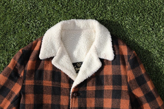 Vintage 70s Orange Lumberjack Jacket, Sherpa Jacket, Camping Jacket. 70s Lumber Jacket, Retro Jacket, 70s Lumber Jack Jacket, 70s Coat