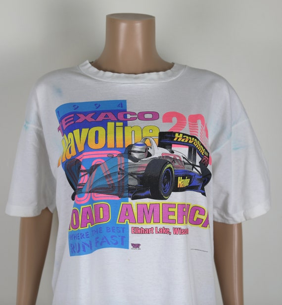 Vintage 90s Texaco Havoline 200 1994 Classic Car Tee Mens Size XL
