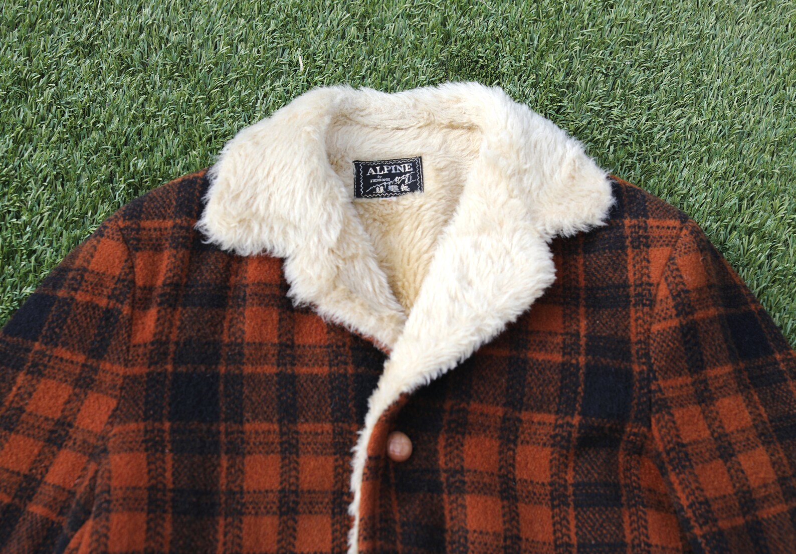 orange lumberjack jacket