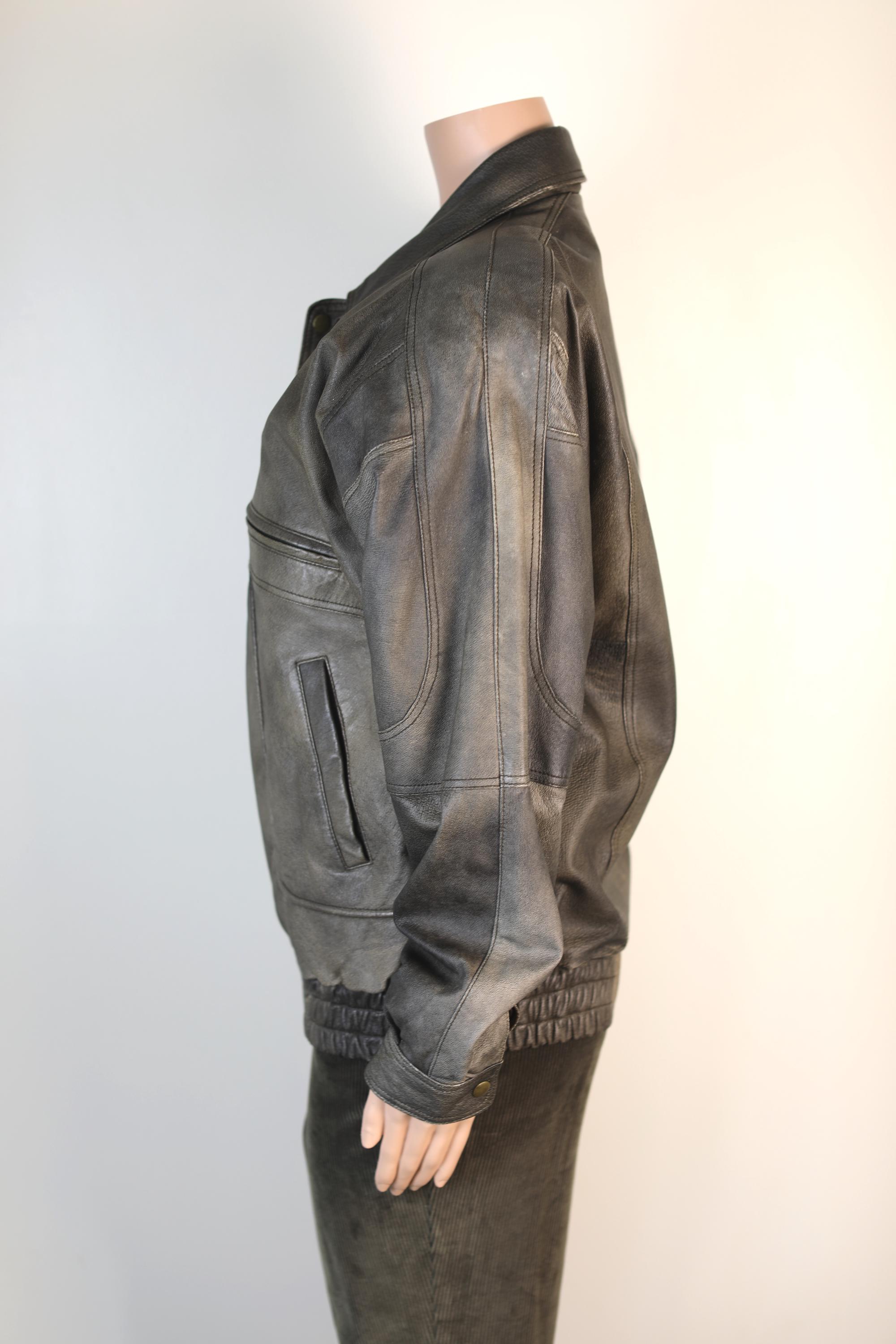 Vintage 90s Aviator Jacket, Pilot Jacket, Vinatge Leather Jacket