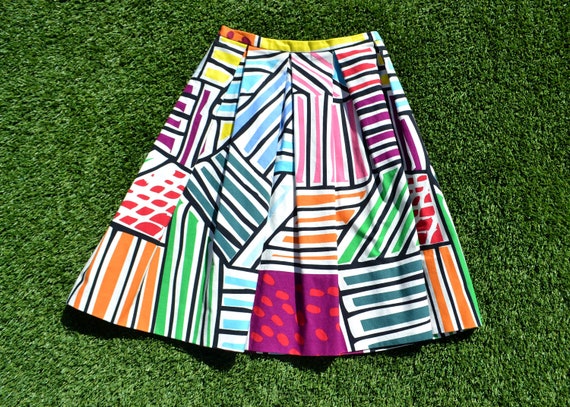 Vintage 80s Rainbow Gorman Style Skirt, Size 10, … - image 3