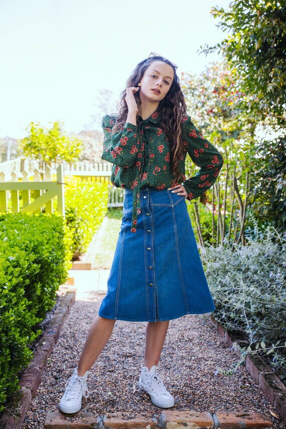 Vintage 70s Denim Skirt Size 8 70s 