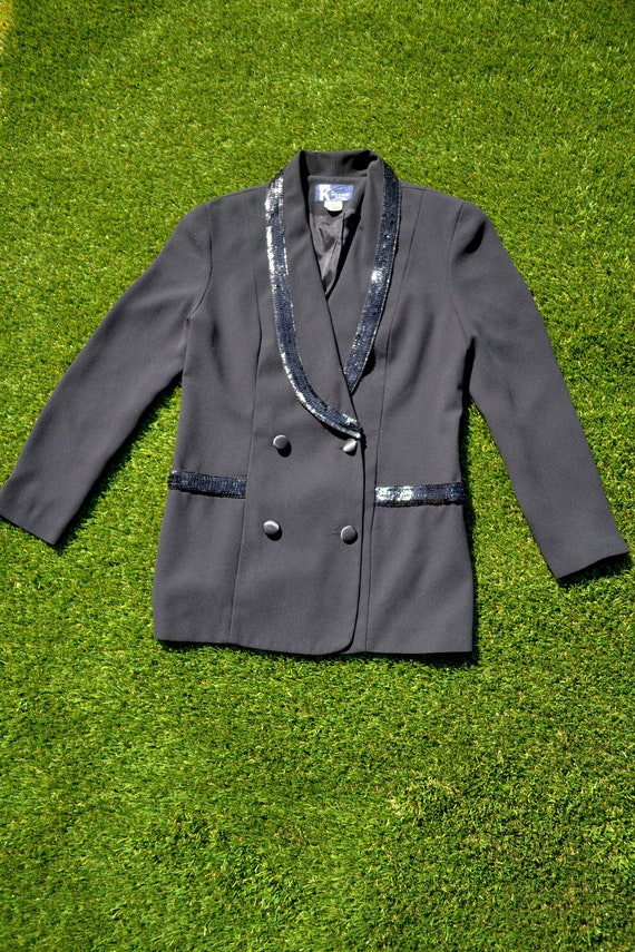 Vintage 80s Suit Jacket. 1980s Suit Jacket. Tuxedo