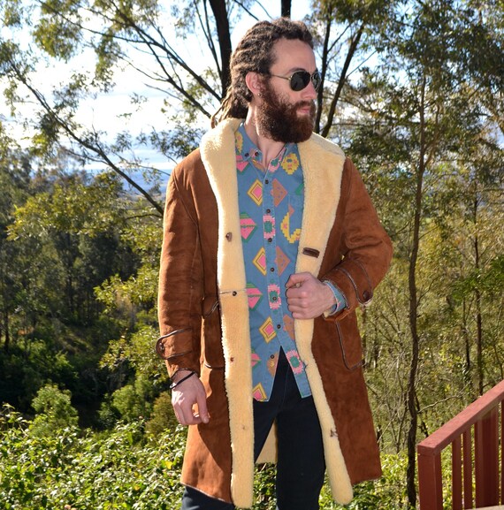 Vintage 70s Sheepskin Australian Drover Jacket, 70