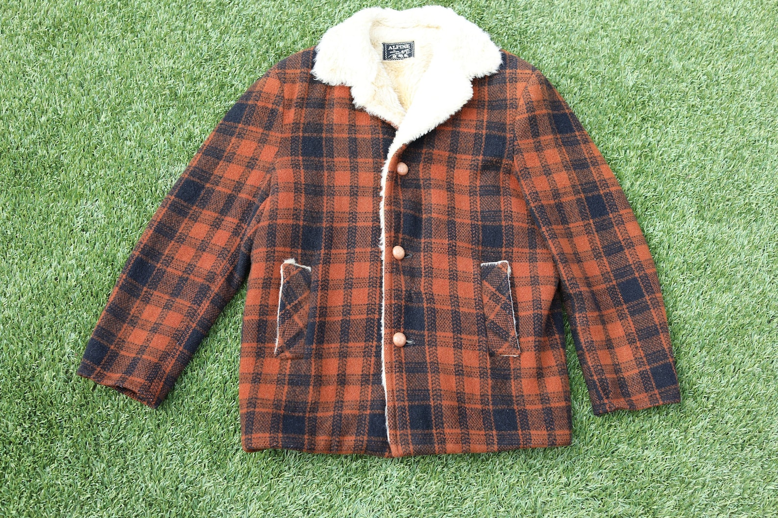 orange lumberjack jacket