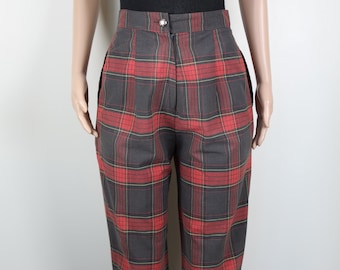 Vintage 70s Check Blue Gray Trouser - Etsy