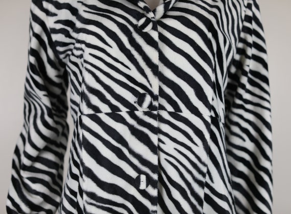 Vintage 90s Zebra Print Trench Coat, Size 14 Ladi… - image 5