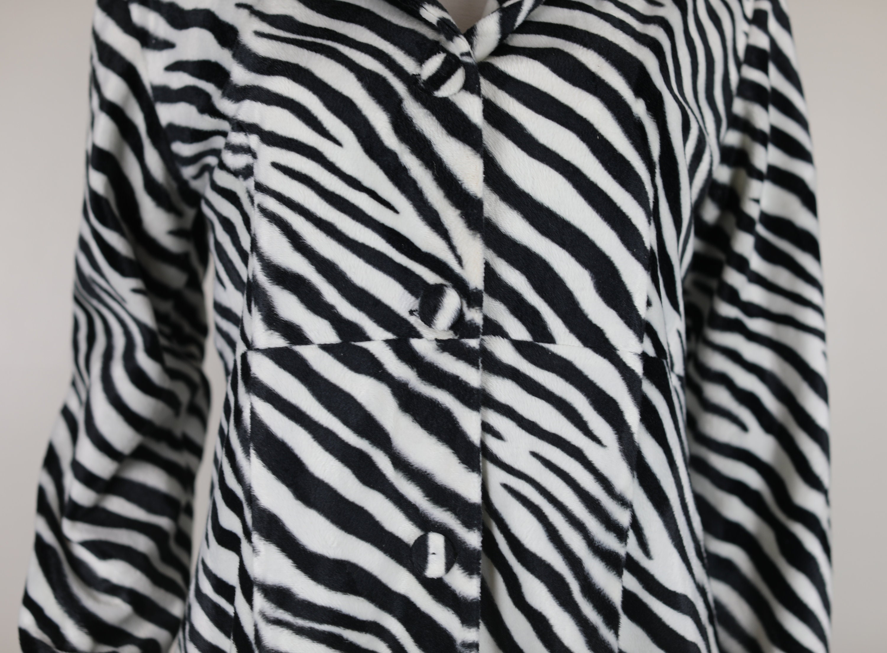 Vintage 90s Zebra Print Trench Coat, Size 14 Ladies, 90s