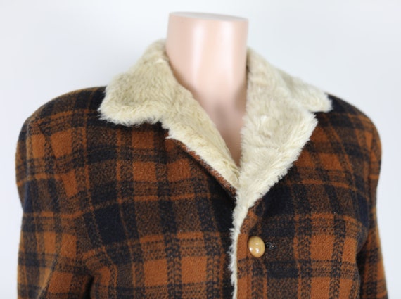 Vintage 70s Orange and Black Lumberjack Jacket, M… - image 3