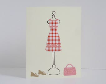 Gingham print | Handmade Card