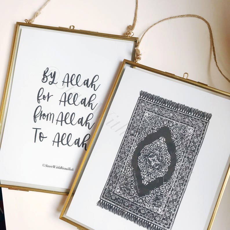Monochrome Prayer Mat Print Etsy