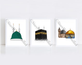 4 Holy Mosques - set of 3 - Print