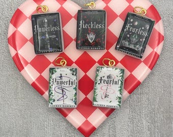 Powerless Resin Mini Book Charms | Lauren Roberts Romantasy Series Set