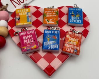Emily Henry Resin Book Charms | Beach Read, Book Lovers, Funny Story, Happy Place