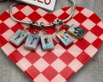 Off-Campus Bracelet Book Charms | Elle Kennedy Series Dangle Set (5mm Bail)