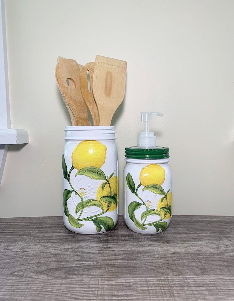 Lemon Soap Dispenser and Utensil Holder