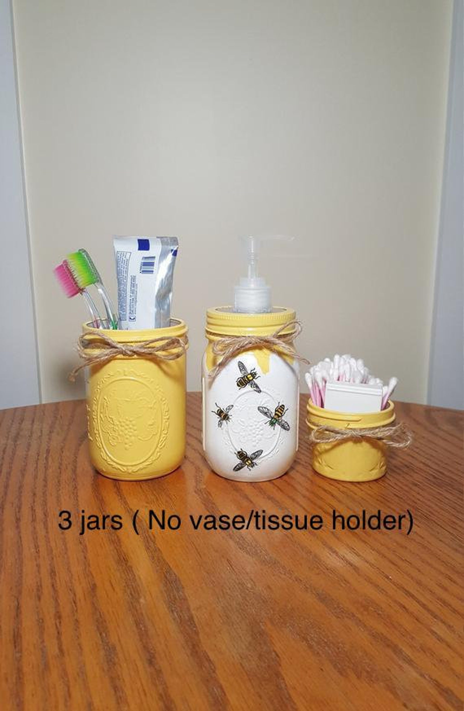 HONEY BEE Bathroom Set Mason Jar Bathroom Decoupage & Etsy