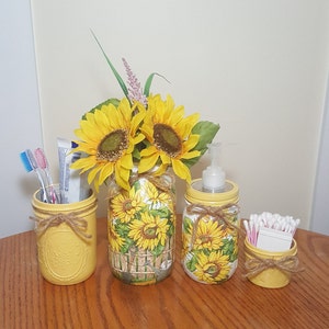 Sunflower Bathroom Decor Etsy