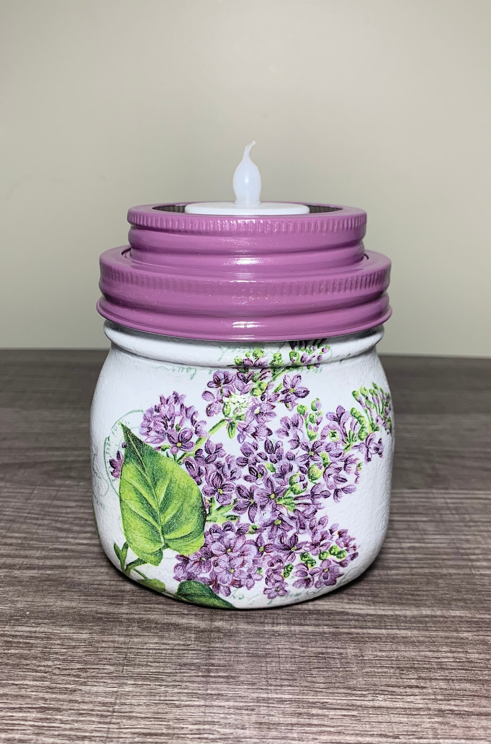 Purple Lilac Tea light Candle Holder Tea light Holder Candle Etsy