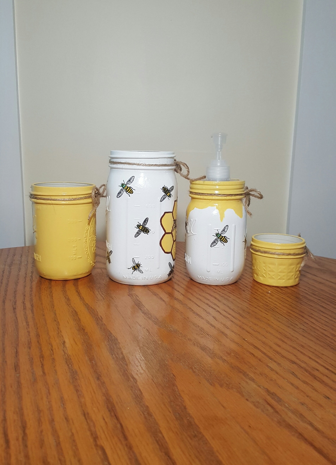 HONEY BEE Bathroom Set Mason Jar Bathroom Decoupage & Etsy