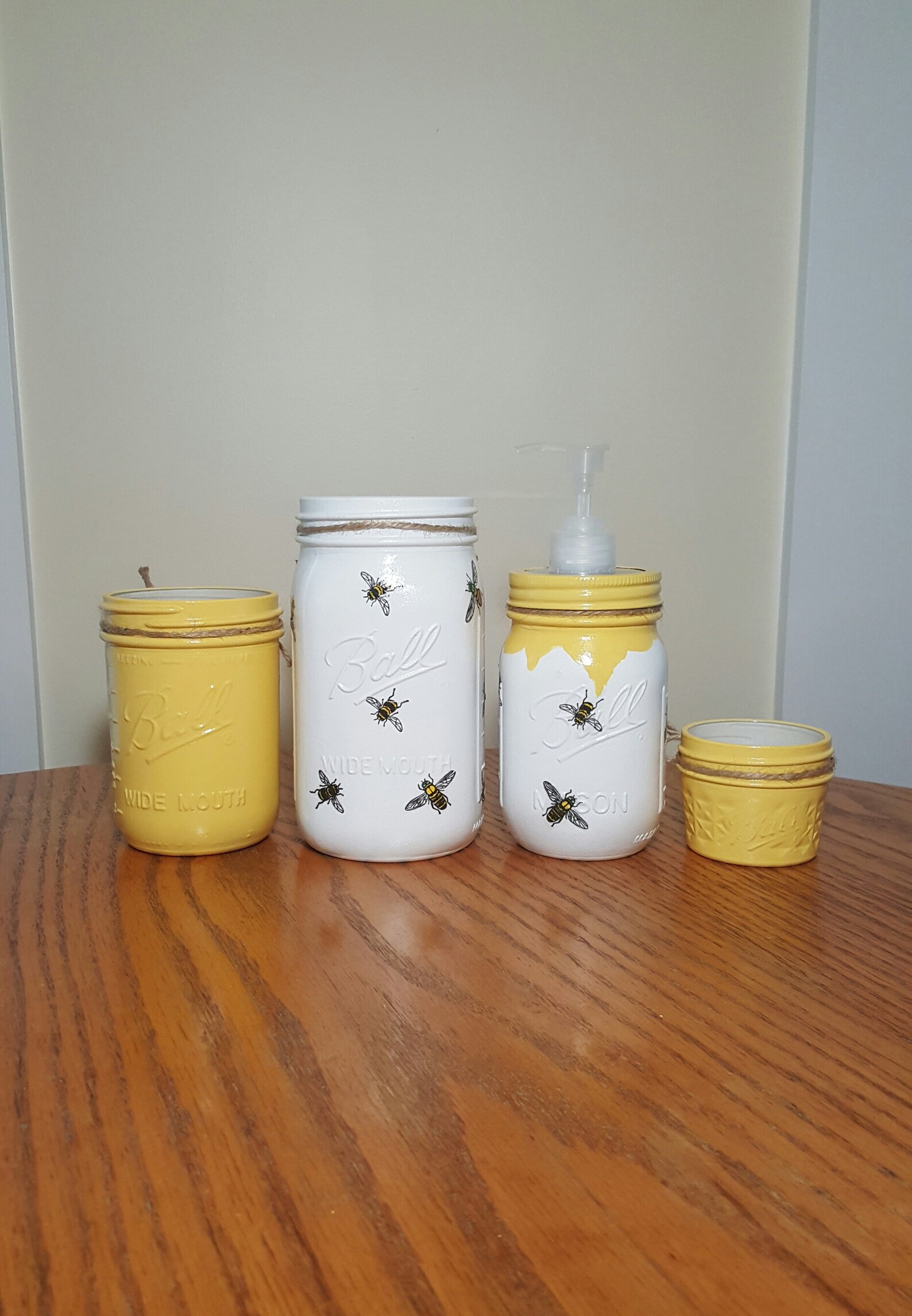 HONEY BEE Bathroom Set Mason Jar Bathroom Decoupage & Etsy