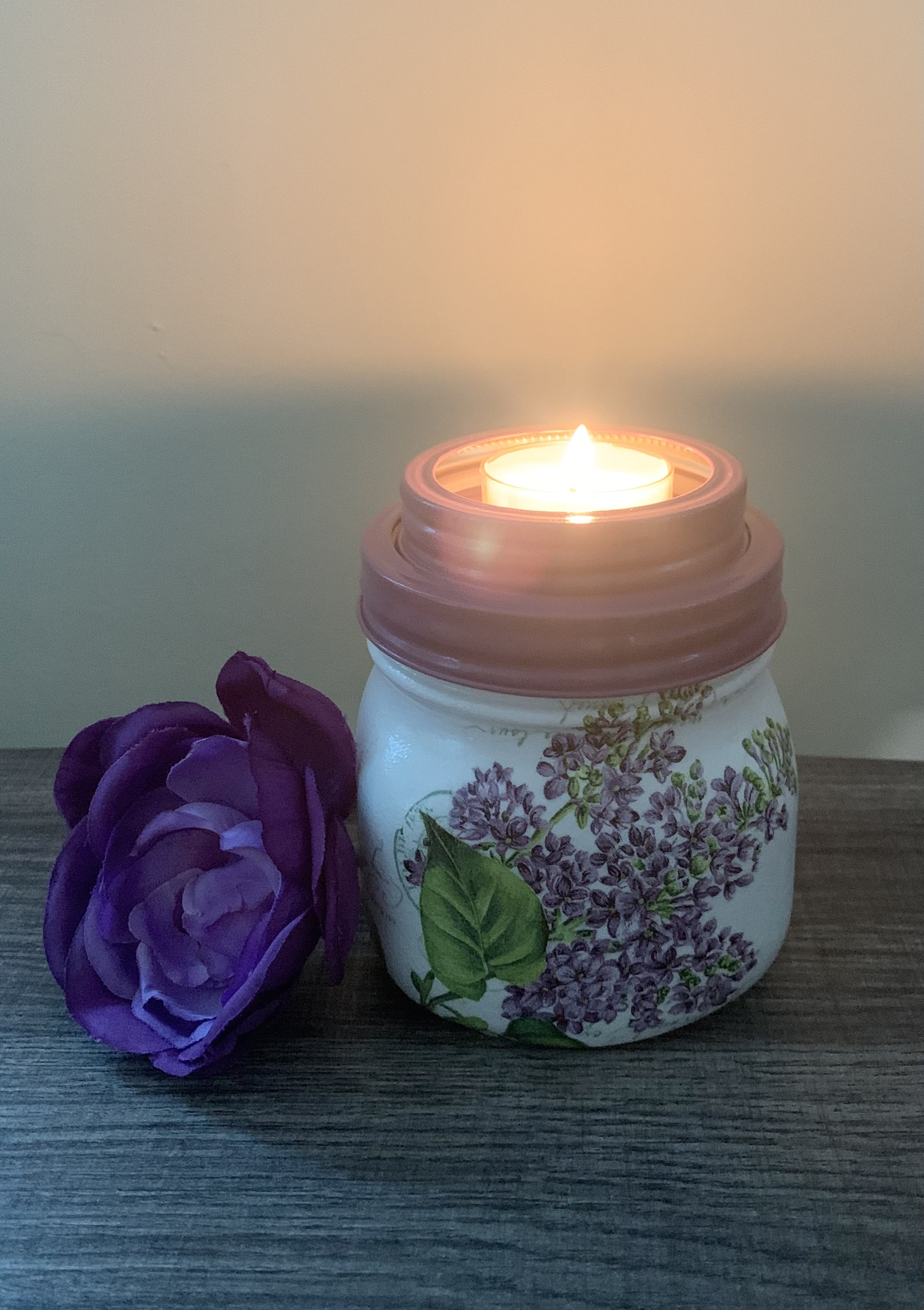 Purple Lilac Tea light Candle Holder Tea light Holder Candle Etsy