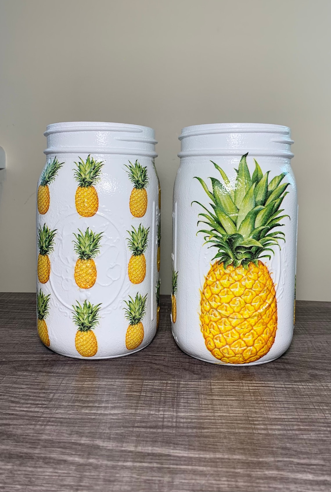 Pineapple Utensil Holder Pineapple Mason Jar Vase Kitchen Etsy