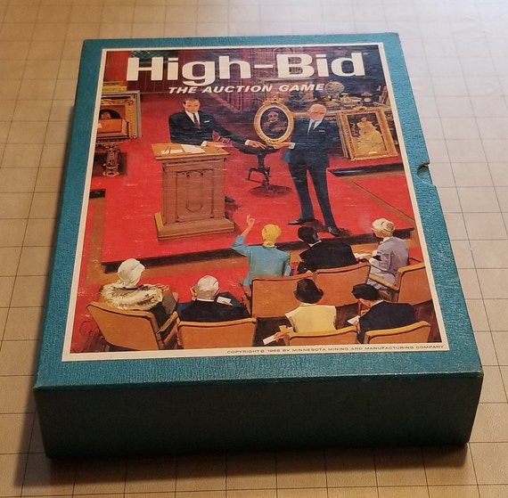 High Bid The Auction Game 3m Bookshelf Games 1965 Etsy