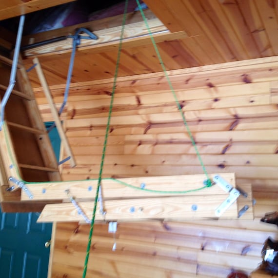 Heavy Duty Attic Ladder Pulley System for 1012 Ceilings. Great for