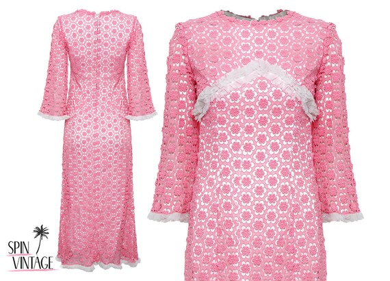 1970's Vintage Crochet Maxi Dress