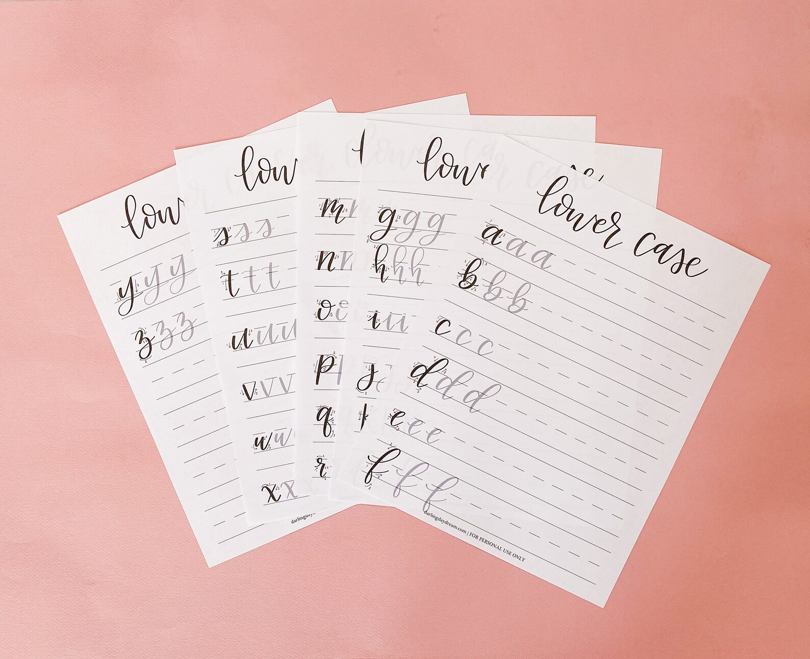 Lower Limb Lettering Brush Lettering Lower Case Practice Sheets | Modern Calligraphy ...