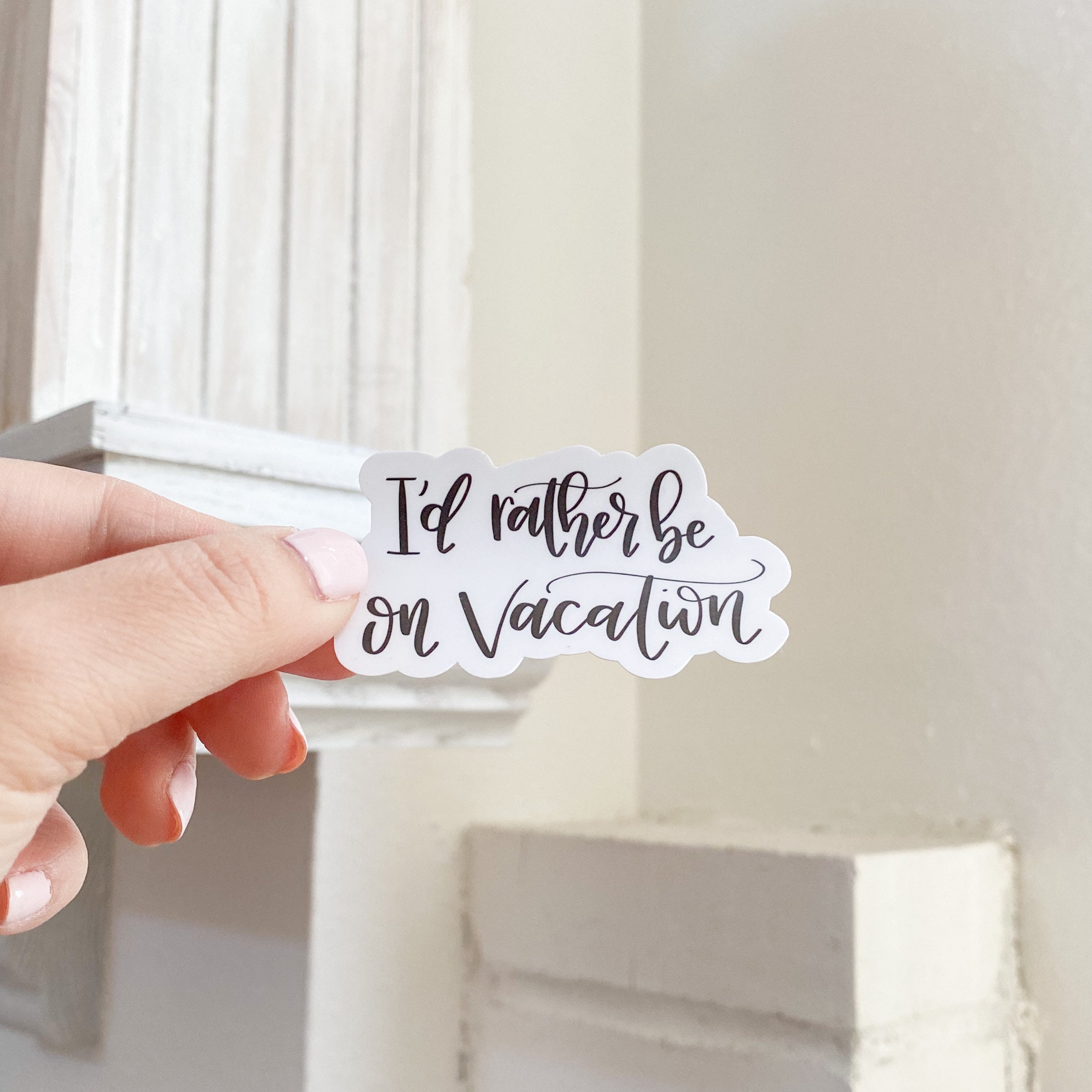 I'd Rather Be on Vacation Sticker Travel Related Etsy