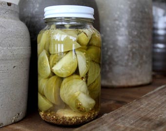 Tickles, pickled heirloom tomatoes, small batch dill tomato pickles