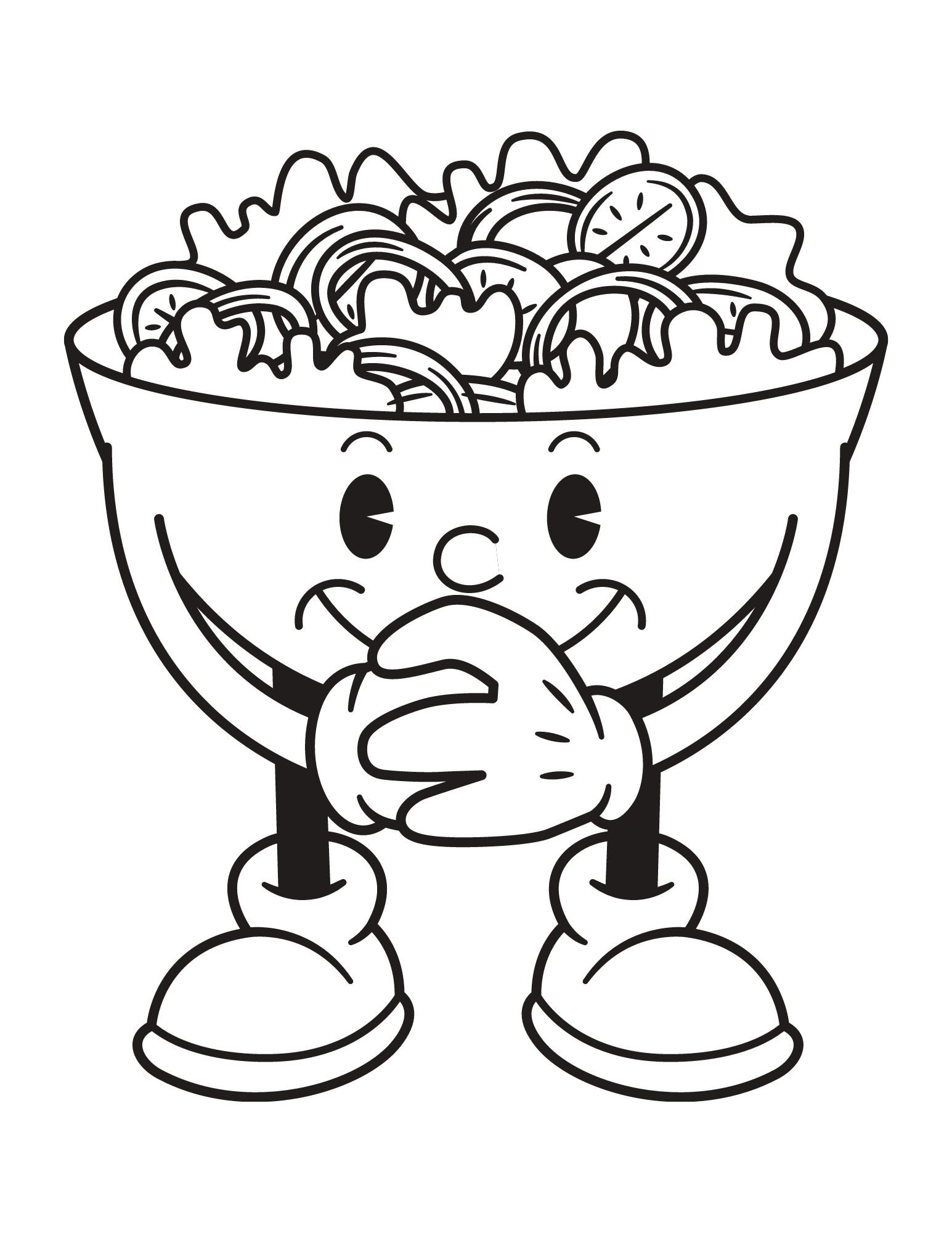 Food Cartoon Coloring Pages 10 Printable Pages Etsy