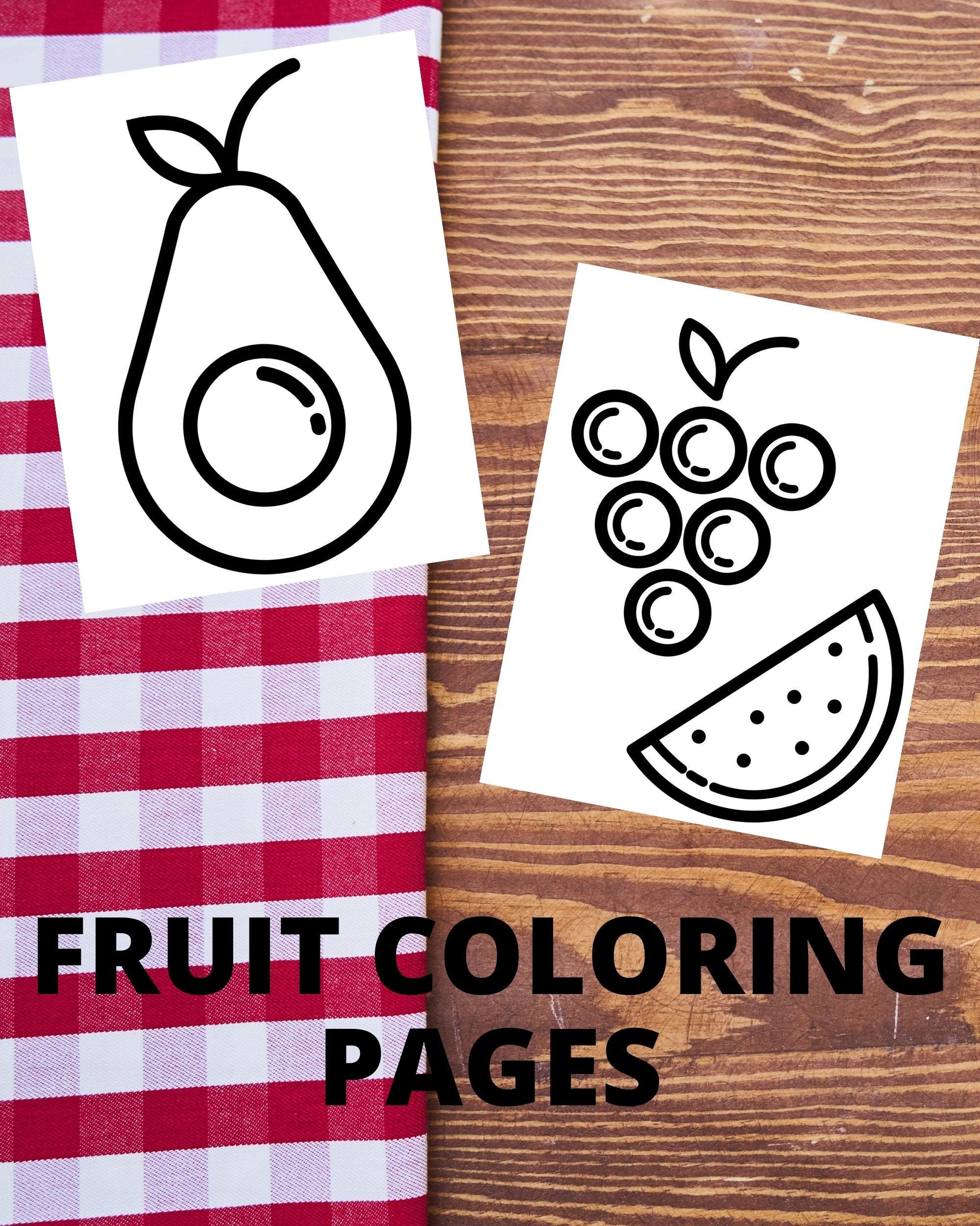 Fruit coloring pages simple