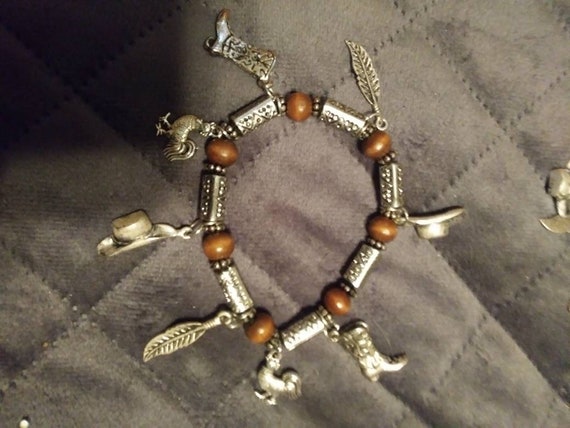 Frog The Rooster Chicken Farmer Charm Bracelet