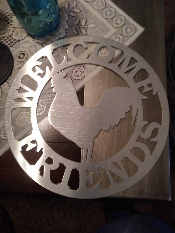 Die Cut Metal Rooster Sign