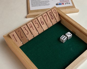 Shut the Box Dice Game | Handmade Wooden game | Math Related Game