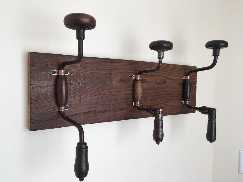 Vintage Hand Drill Coat Hook Coat Rack Triple Made With Etsy