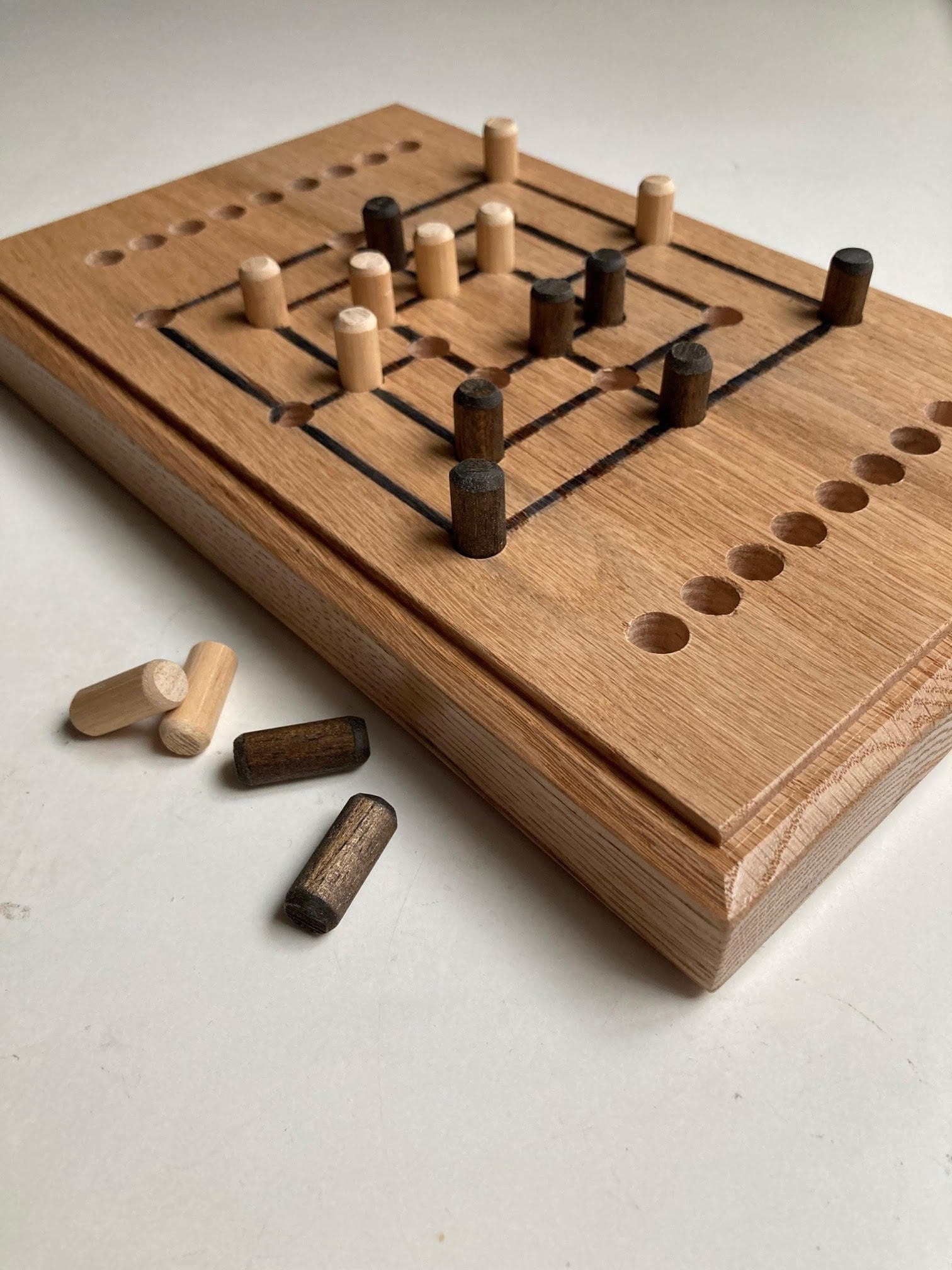 Nine Men's Morris Wooden Tabletop Game Strategy Games Etsy
