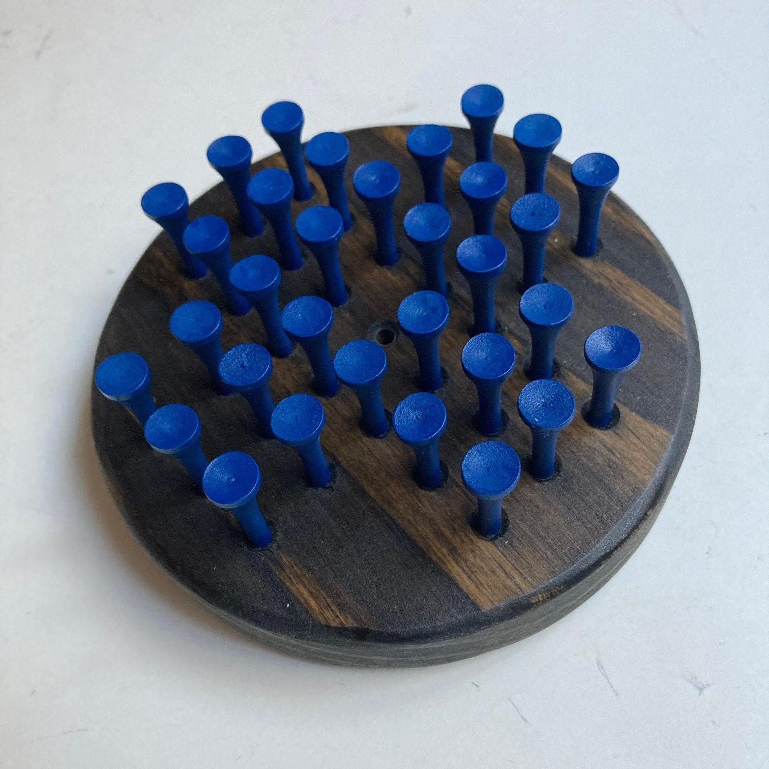 Wooden Peg Solitaire Game Brain Teaser Peg Jump Game Logic Puzzle Etsy