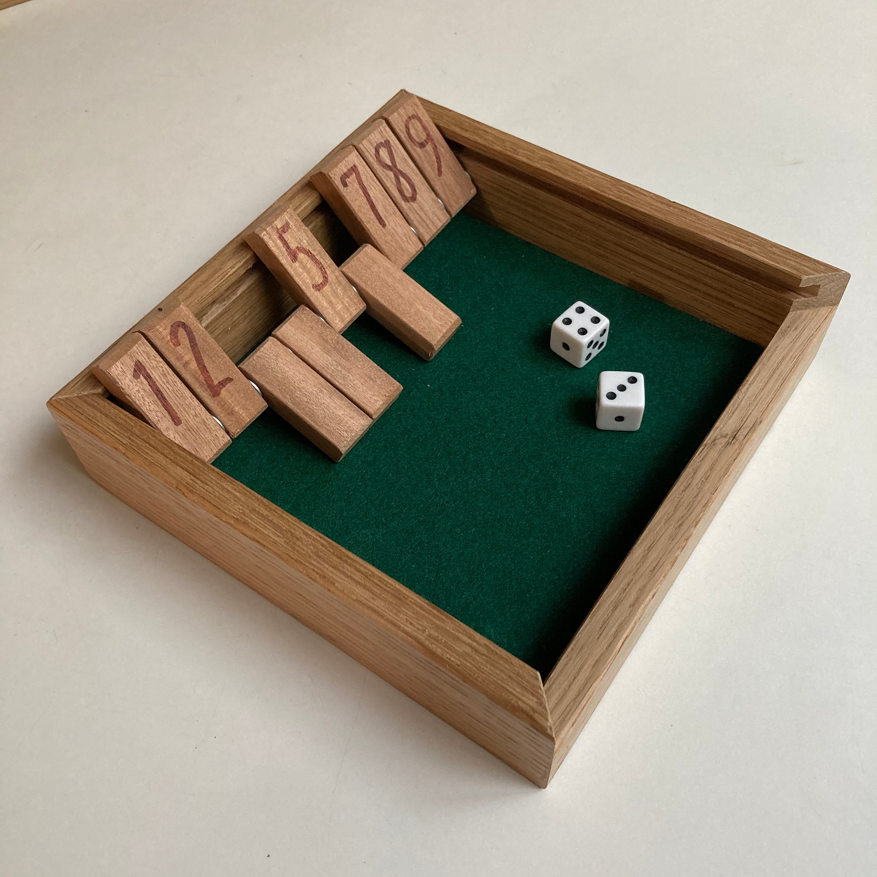 AMEROUS Shut The Box Dice Table Math Game Wood