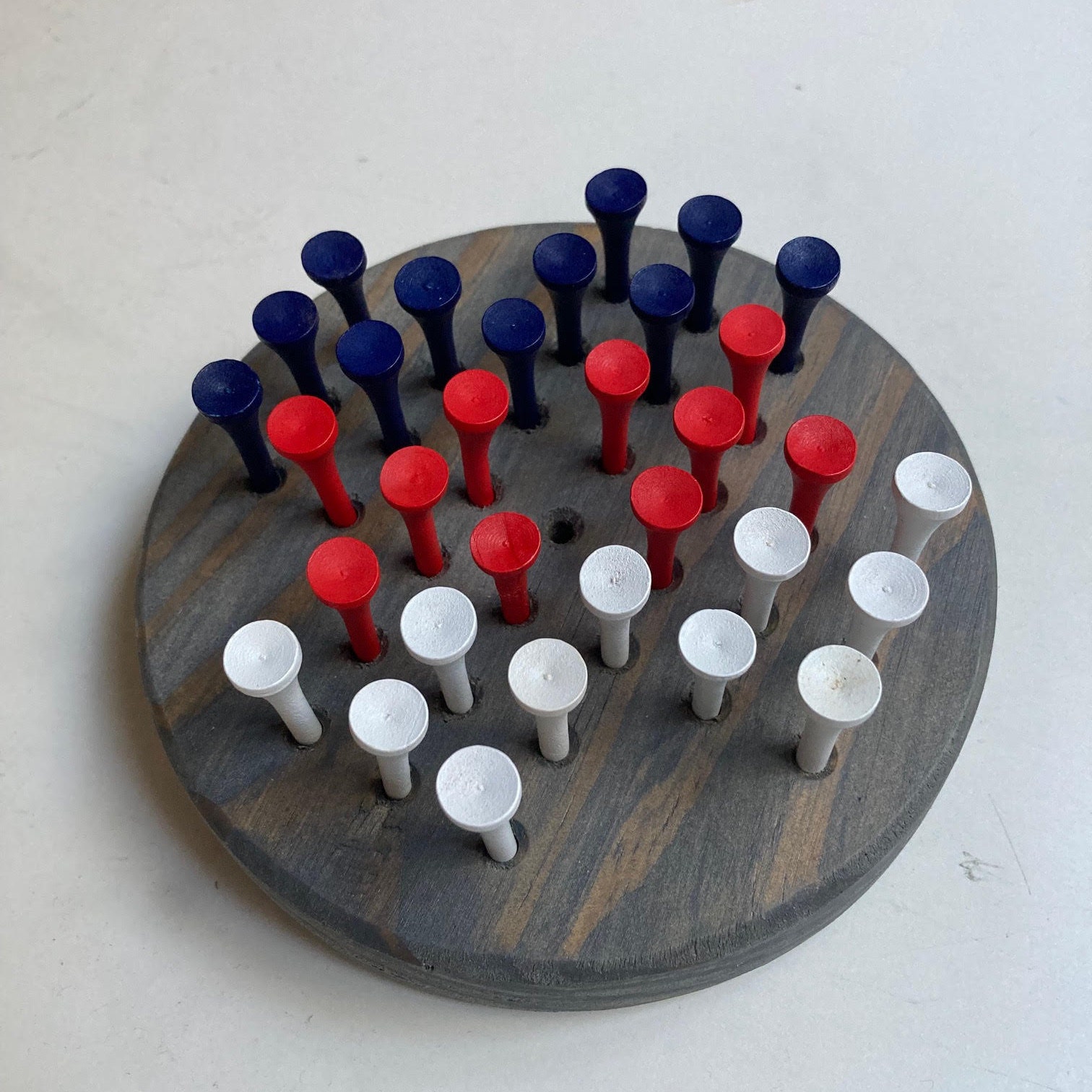 Wooden Peg Solitaire Game Brain Teaser Peg Jump Game Logic Puzzle Etsy